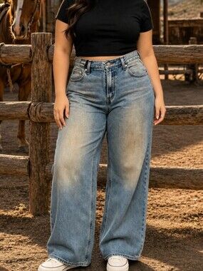 NWT Levi's Loose Boot Mid Rise Jeans Light Wash 90s Wide Leg Size 31
